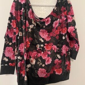 Torrid Pink and Gray Floral Top
